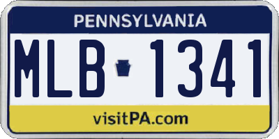 PA license plate MLB1341