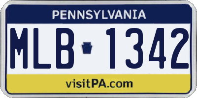 PA license plate MLB1342