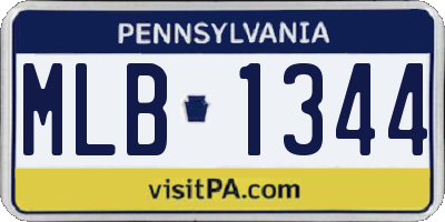 PA license plate MLB1344