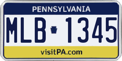 PA license plate MLB1345