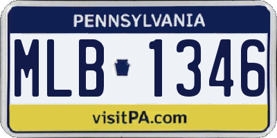 PA license plate MLB1346