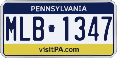 PA license plate MLB1347