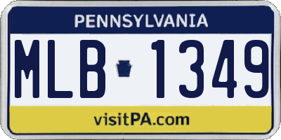 PA license plate MLB1349