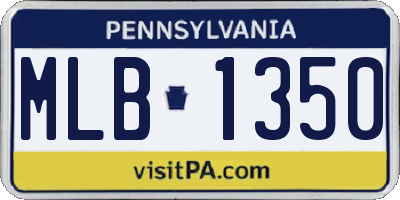PA license plate MLB1350