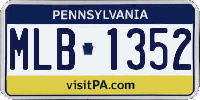 PA license plate MLB1352