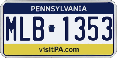 PA license plate MLB1353
