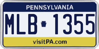 PA license plate MLB1355