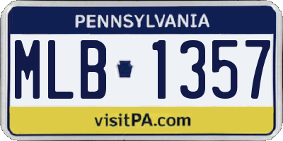 PA license plate MLB1357