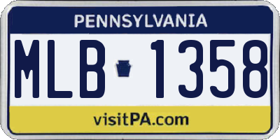 PA license plate MLB1358
