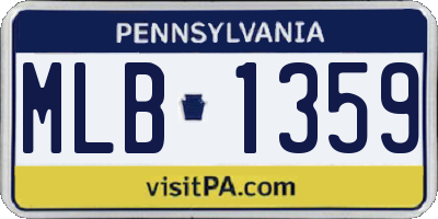 PA license plate MLB1359