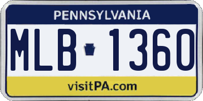 PA license plate MLB1360
