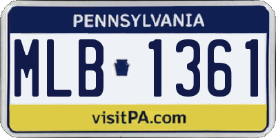 PA license plate MLB1361