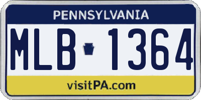 PA license plate MLB1364