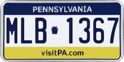 PA license plate MLB1367