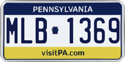 PA license plate MLB1369