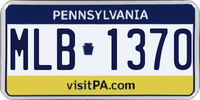 PA license plate MLB1370