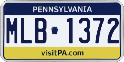 PA license plate MLB1372