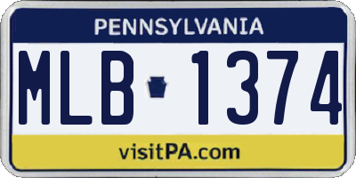 PA license plate MLB1374