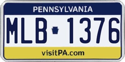 PA license plate MLB1376
