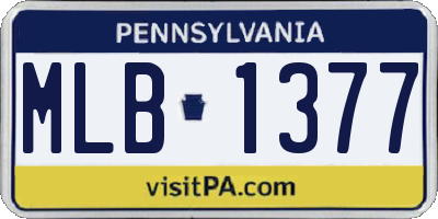 PA license plate MLB1377