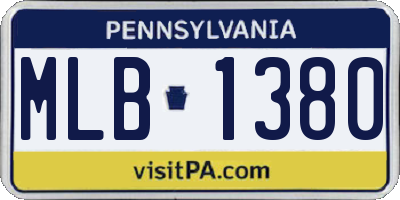PA license plate MLB1380