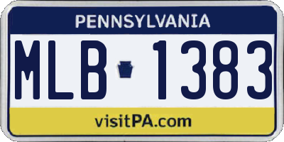 PA license plate MLB1383