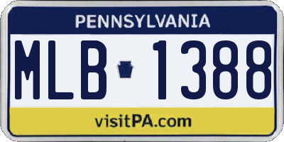 PA license plate MLB1388