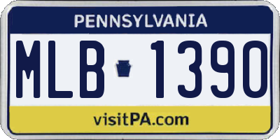 PA license plate MLB1390