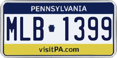 PA license plate MLB1399