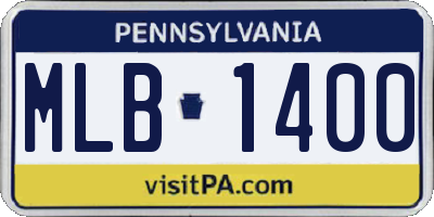 PA license plate MLB1400