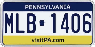 PA license plate MLB1406