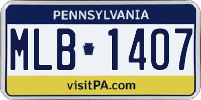 PA license plate MLB1407
