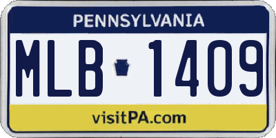 PA license plate MLB1409