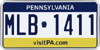 PA license plate MLB1411