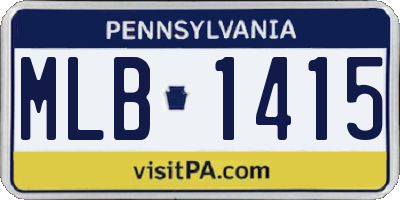PA license plate MLB1415