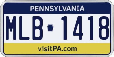PA license plate MLB1418
