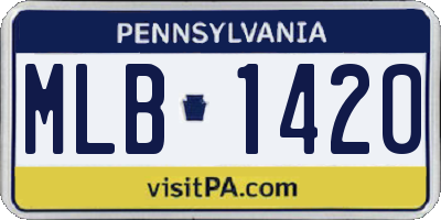 PA license plate MLB1420