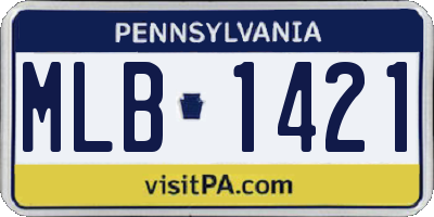 PA license plate MLB1421
