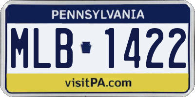 PA license plate MLB1422
