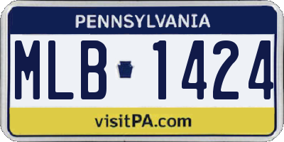 PA license plate MLB1424