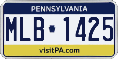 PA license plate MLB1425