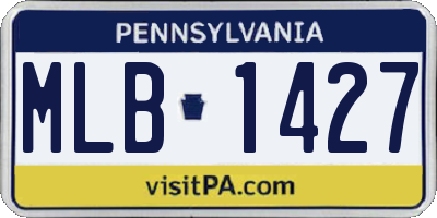 PA license plate MLB1427