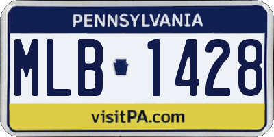 PA license plate MLB1428