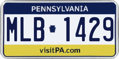 PA license plate MLB1429
