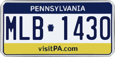 PA license plate MLB1430