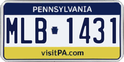PA license plate MLB1431