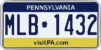 PA license plate MLB1432