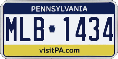 PA license plate MLB1434