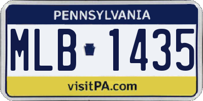 PA license plate MLB1435