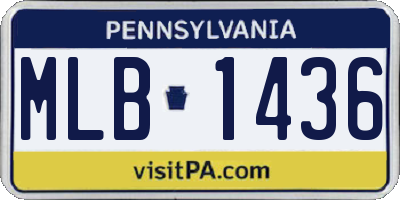 PA license plate MLB1436